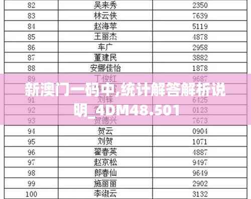 新澳门一码中,统计解答解析说明_4DM48.501
