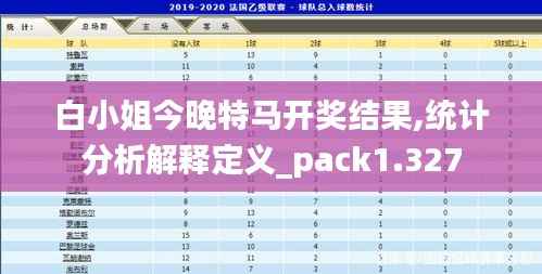 白小姐今晚特马开奖结果,统计分析解释定义_pack1.327