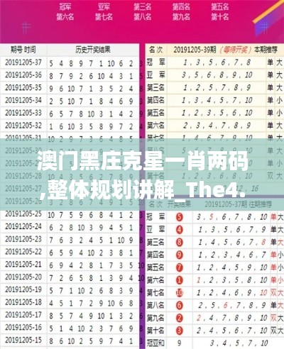 澳门黑庄克星一肖两码,整体规划讲解_The4.655