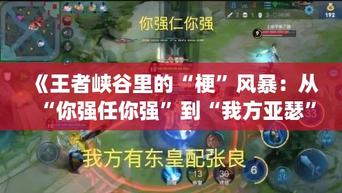 《王者峡谷里的“梗”风暴:从“你强任你强”到“我方亚瑟”》