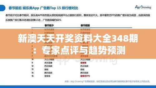 新澳天天开奖资料大全348期:专家点评与趋势预测