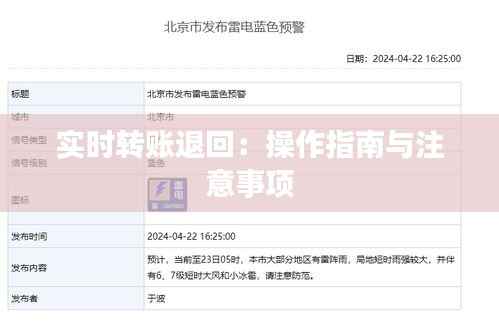 实时转账退回：操作指南与注意事项