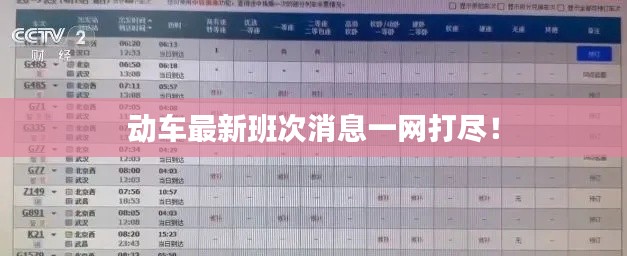 动车最新班次消息一网打尽！