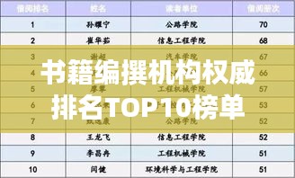 书籍编撰机构权威排名TOP10榜单揭晓！
